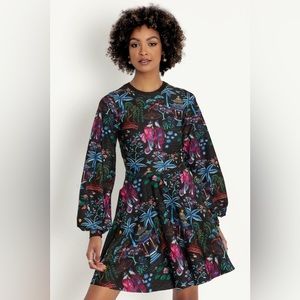 BlackMilk Clothing NIHON SHISHU BISHOP LONGLINE DRESS - LIMITED
